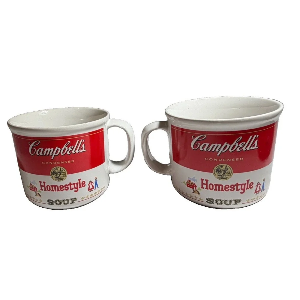 Vintage 1989 Campbell's Homestyle Soup Ceramic Mugs Set of 2 Westwood